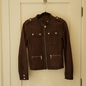 Michael Kors brown leather jacket